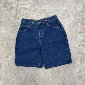 Vintage Riders Shorts Womens‎ 12 USA Blue Denim Jean Bermuda 11" Jorts Mom New